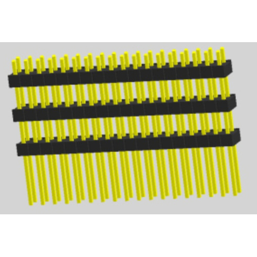 2,54mm Pin Header Dual Row Straight Triple Insulator