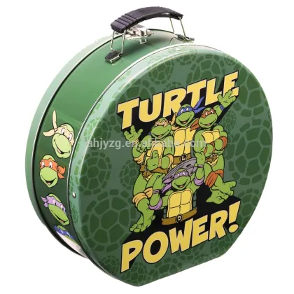 ninja turtles printing metal tote box with metal latch closure