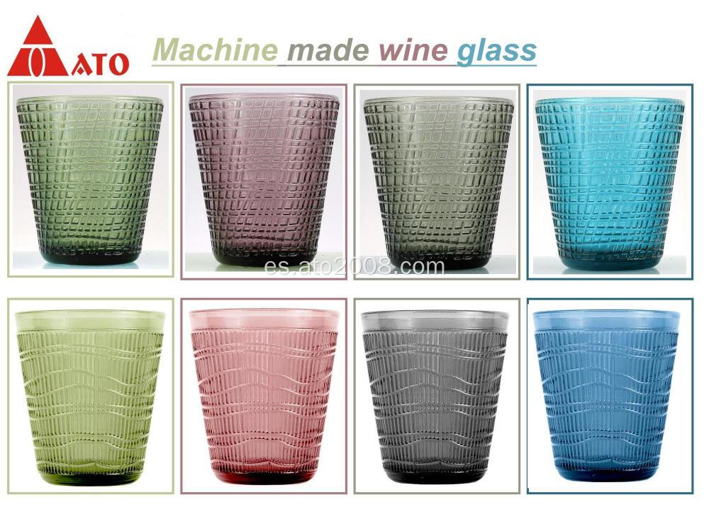 Vaso de vidrio mulitcolor hecho a máquina