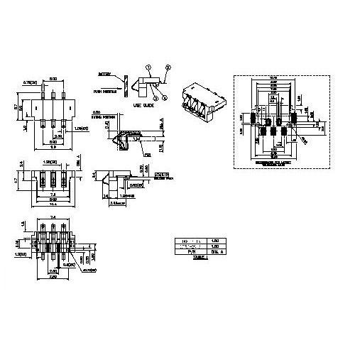 ABT11-03LBXD 2.5mm Pitch 3P Battery connector