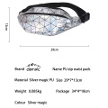 Afficier en argent argenté Pu Fanny Pack Silver Magic Pu Graffiti Bag