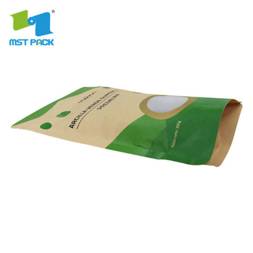 kraft stand up packaging pouches with window