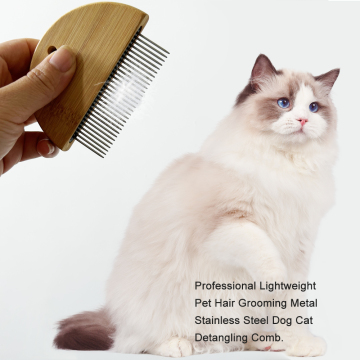 Logo Kustomisasi Stainless Steel Panjang Jarum Pin Pet Kucing Rambut Remover Dog Grooming Comb