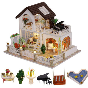 doll house big holiday villa diy wooden doll houses kitchen baby doll miniature kit dollhouse 1:12 accessories juguetes para ni