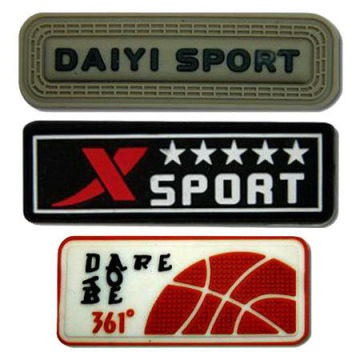 3d Silicone Private Label With Debossed Logo, Eco-friendly Silicone Labels For Advertising