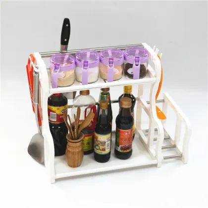 Simple Houseware Under Sink 2 Tier Expandable Shelf Organizer Rack, white