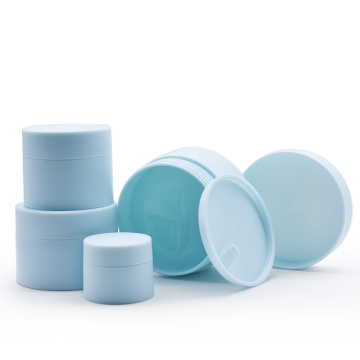 hot selling blue pink plastic pp material cosmetic wholesales wide mouth packaging cream jar 2 oz 1 oz