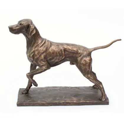Best selling antique bronze brass dog eat bird figurines