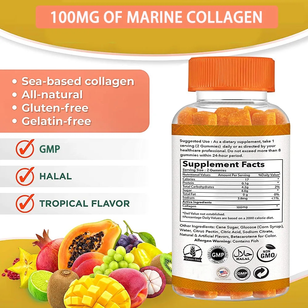 OEM ODM Factory Health Supplement Skin Whitening collagen super fruit blends biotin collagen gummies