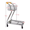 Carrito de compras de frutas de doble capa de supermercado