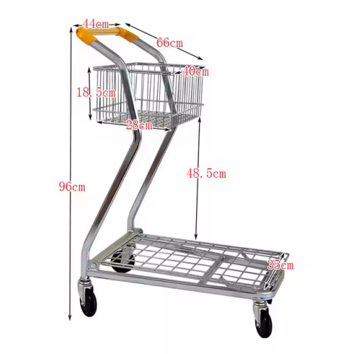 Supermarket Double Layer Fruit Shopping Cart
