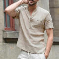 Custom Wholesale Men's Cotton Linen Blended Shirts