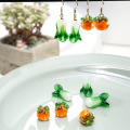 10pcs Lampwork Glass Charms Cabbage/ Tomato Shape