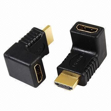 Adattatore HDMI maschio a femmina, tipo di angolo, oro 24K placcato