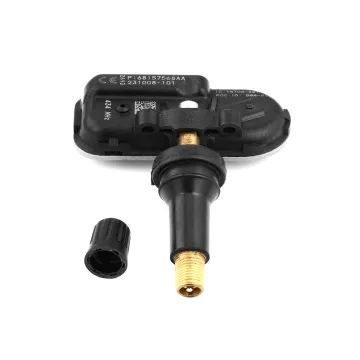 TPMS Tire Pressure Sensor and Valve Kit for Jeep Cherokee, Dodge Ram, Kia, Mazda Vehicles - Part Numbers 68157568AA and 68249197AA