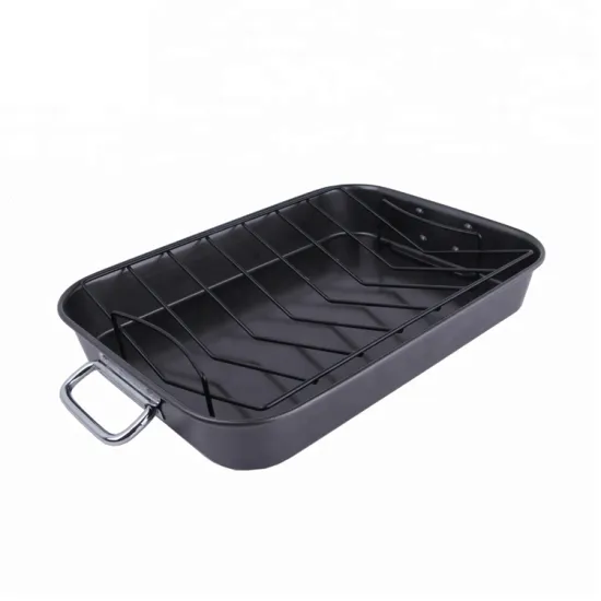 carbon steel non stick bbq grill pan chicken roaster trays pan for turkey roasters