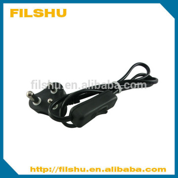 3 pin plug cable set with cord switch