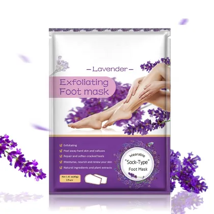 Lavender Foot Mask Cream: Customizable Private Label Exfoliating & Moisturizing Foot Mask