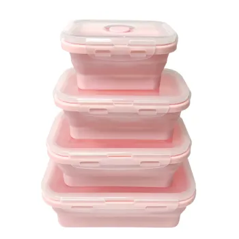 Hot Selling Modern Leak-Proof Kitchen Accessories: Durable Silicone Foldable Reusable Lunch Boxes, Containers, Bowls Storage Set for Food