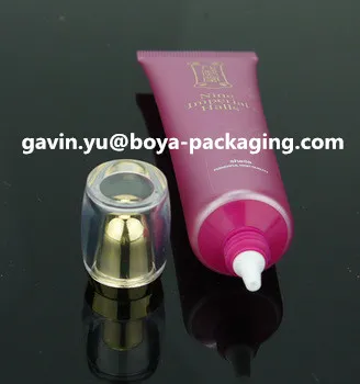 BB Cream cosmetic packaging tube with acrylic top cap