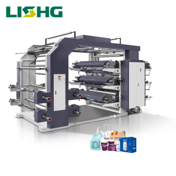 Stack 6 Color BOPP HDPE Food Packaging Flexographic Printer Price
