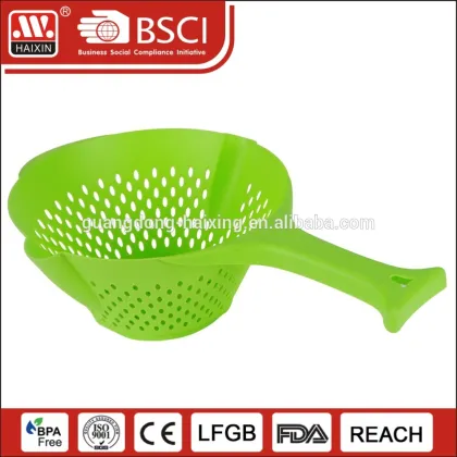 Home Kitchen plastic fruit strainer rice colander cooking sieve with handle