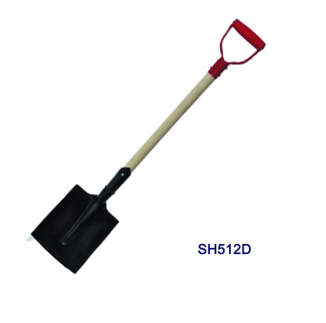 Forged Steel Snow Shovel with Wooden Handle and Plastic Grip
