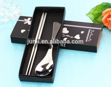 Stainless steel chopsticks spoon Wedding giveaway gift