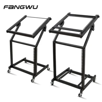 Professional DJ Console Stand with 9U/12U Rack and Lockable Wheels: Ideal for Stage Performance and Mixing