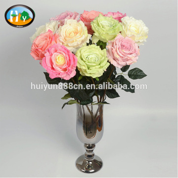 Spring style cheap rose artificial silk flower for wedding decoration