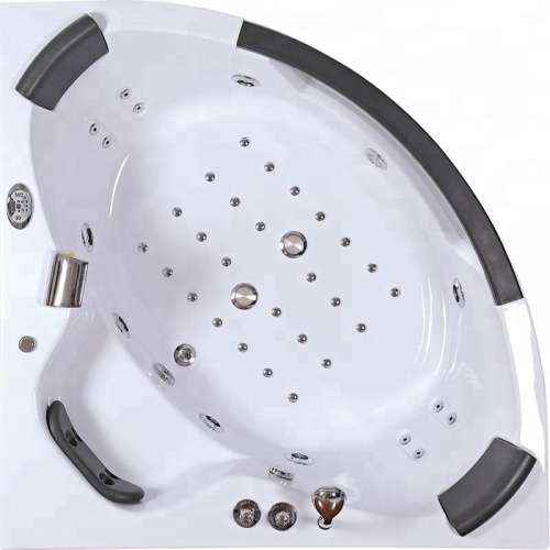 Hydromassage Bathtub Manual Glass Jet Whirlpool Bathtub with TV Option