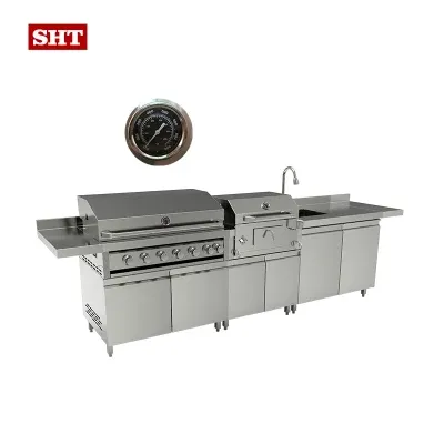 Commercial BBQ Grill Luxury Kitchen Outdoor Cabinet with Gas Burner