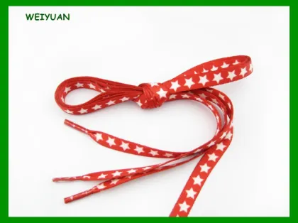 Free samples custom flat star printing shoe laces