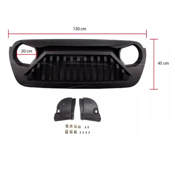 AMG Style Plastic Grill Accessory for Jeep Wrangler JL/JLU/Gladiator JT 2018-2022
