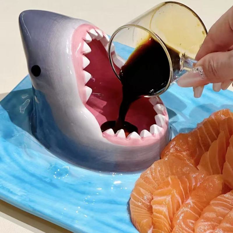 Creative Shark-Shaped Plate for Kids' Meals