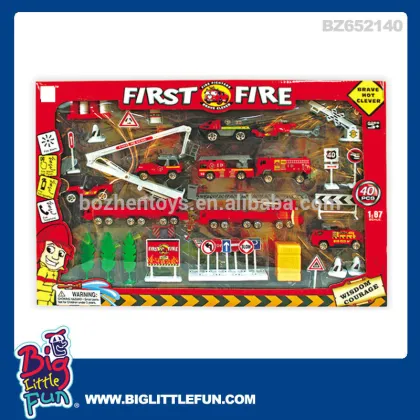 Metal toy fire truck rescue team toys