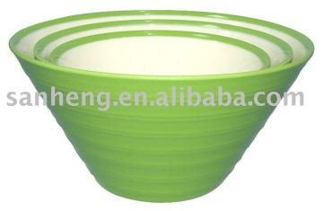 Round melamine fruit bowl set