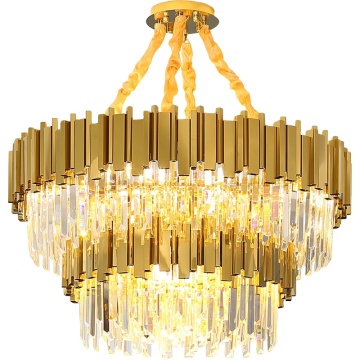Lampa żyrandola wiszącego - nowoczesna LED Hotel Lighting Gold Luksusowy kryształowy żyrandol lampa sufitowa