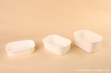 Rectangular paper bowls with lids