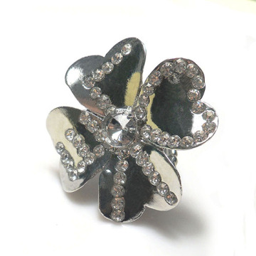 Vintage Ring, Strass verschönern Blumenmuster, Zinklegierung Stretch Ringe für Damen