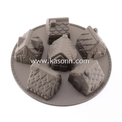 6 Cavity Silicone Gingerbread House Cake Baking Molds
