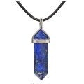 Pierre naturelle forme de balle pendentif colliers chaînes prisme hexagonal Chakra Reiki bijoux en cristal pour femmes hommes