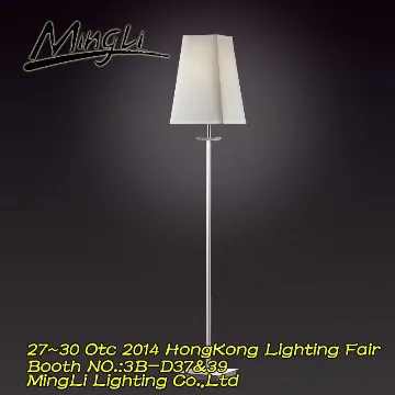 1 light chrome finished floor lighting fxture with fabrice shade