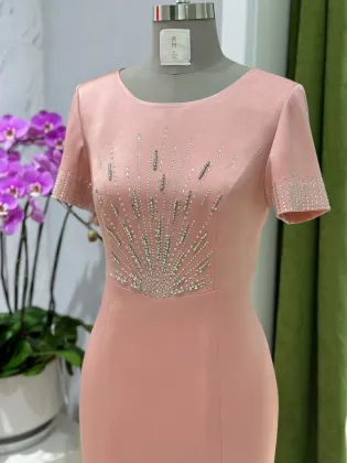 Peach Beaded Midi Peach Tulle Dream