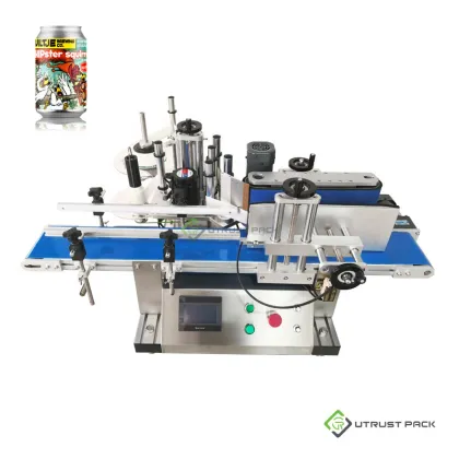 Auto Full Side Beer Cans Packaging and Labeling Machine for Tins