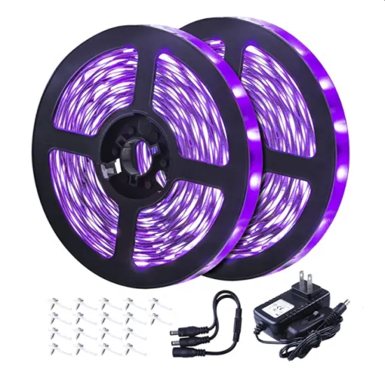 China 5M Roll 15W DC12V LED Purple Bar Lamp Kit 2835 UV Christmas Tree Black LED Light Strip
