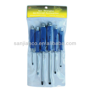 6pcs hanging plastic bag packing 6pcs screwdriver set