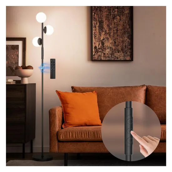 3 Globe Lights 800LM Floor Lamp with Remote Control: Enhance Your Living Room or Bedroom with Stylish Standing Tree Lamp