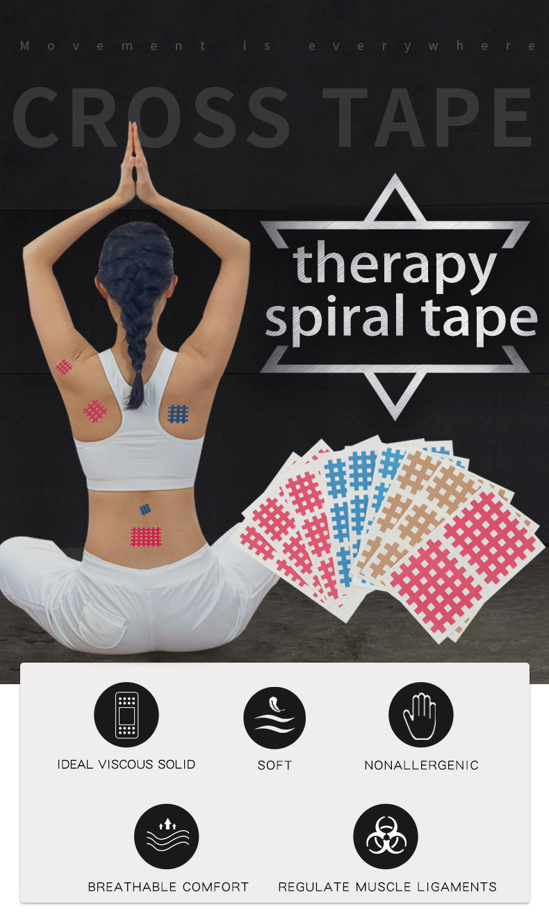 20 Sheets/pack Kindmax Cross Tape Physical Therapy For Pain Relief