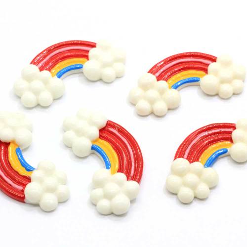 100pcs Flat Back Colorful Cloud 7*23*45mm Cute Resins Cabochon DIY Craft Decor Charms Kids Toy Decor Slime